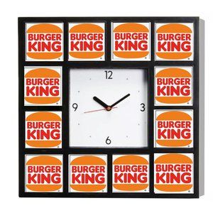 Burger King 1969 Logo Retro Classic Advertising Clock with 12 pictures